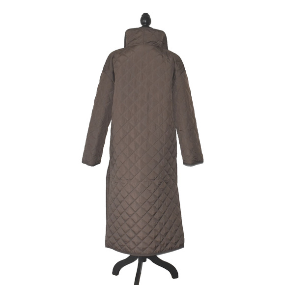 D0 NEW TOTEME Brown Signature Quilted Snap Closure Slit Sides Long Coat Size XXS - Picture 4 of 8